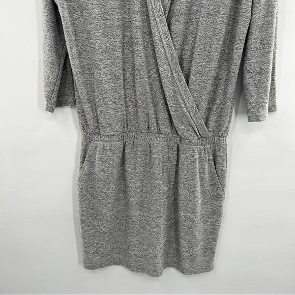 Lou & Grey Marlknit Blouson Mini Dress Sweater Heathered Gray Jersey S - Picture 4 of 9